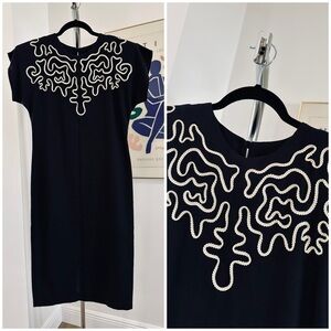 Vintage 80’s Black Midi with Cream Details